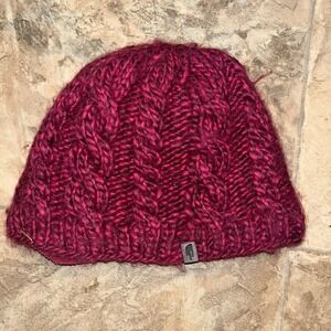 The North Face Minna Cable Knit Beanie Mulberry Insulated Youth Size